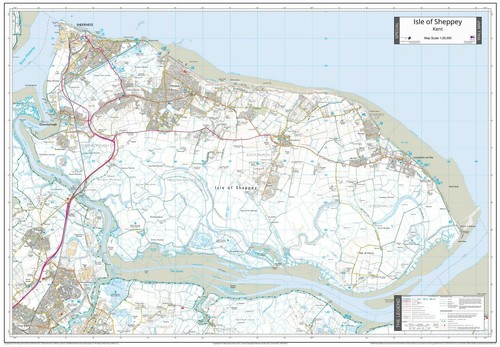 Isle sheppey wall map - map,